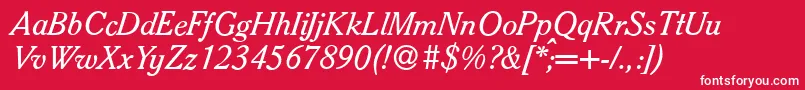 フォントS790RomanItalic – 赤い背景に白い文字