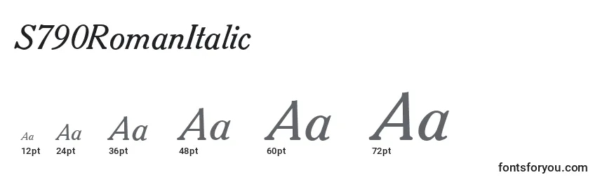 S790RomanItalic Font Sizes