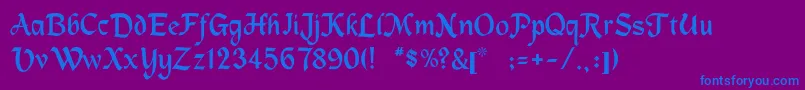 Machumaine Font – Blue Fonts on Purple Background