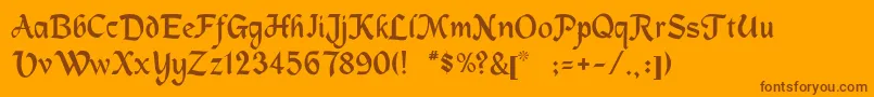 Machumaine Font – Brown Fonts on Orange Background