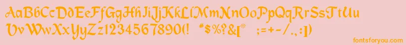 Machumaine Font – Orange Fonts on Pink Background