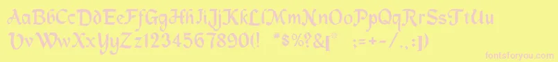 Machumaine Font – Pink Fonts on Yellow Background