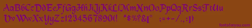 Machumaine Font – Purple Fonts on Brown Background