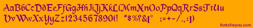 Machumaine Font – Purple Fonts on Orange Background