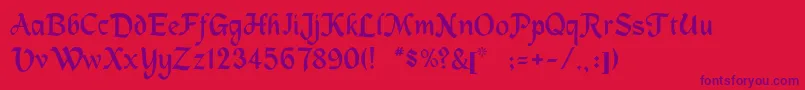 Machumaine Font – Purple Fonts on Red Background