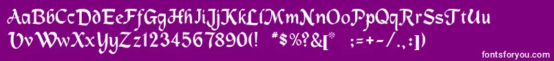 Machumaine Font – White Fonts on Purple Background