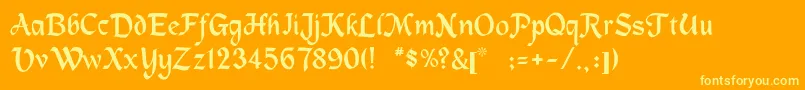 Machumaine Font – Yellow Fonts on Orange Background