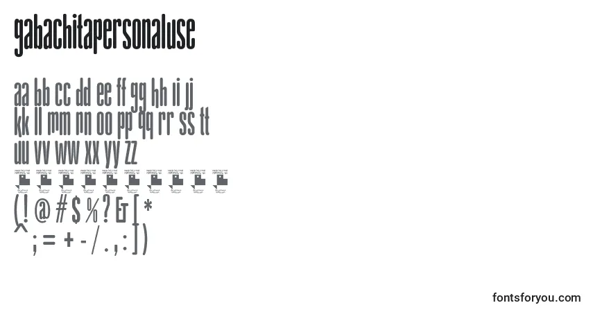 Шрифт GabachitaPersonalUse (87437) – алфавит, цифры, специальные символы