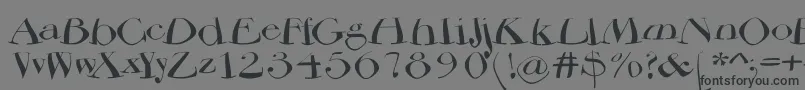 Bodoniflying-Schriftart – Schwarze Schriften auf grauem Hintergrund