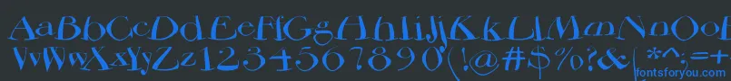 Bodoniflying Font – Blue Fonts on Black Background