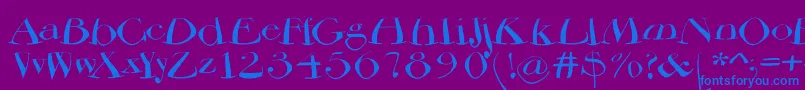 Bodoniflying Font – Blue Fonts on Purple Background