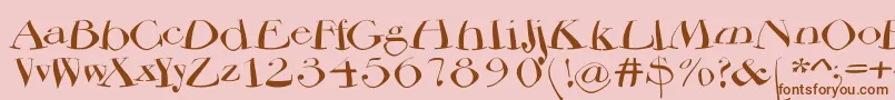 Bodoniflying Font – Brown Fonts on Pink Background