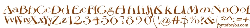 Bodoniflying-Schriftart – Braune Schriften auf weißem Hintergrund