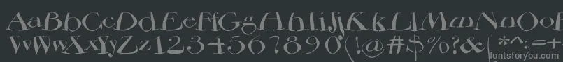 フォントBodoniflying – 黒い背景に灰色の文字