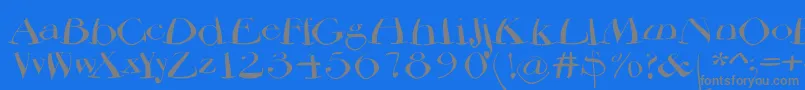 Bodoniflying Font – Gray Fonts on Blue Background