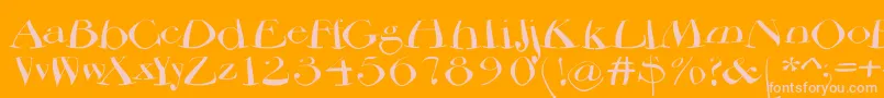 Bodoniflying Font – Pink Fonts on Orange Background