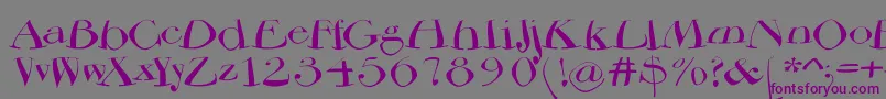 Bodoniflying-Schriftart – Violette Schriften auf grauem Hintergrund