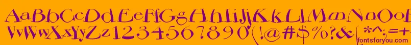Bodoniflying Font – Purple Fonts on Orange Background