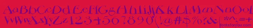 Bodoniflying Font – Purple Fonts on Red Background