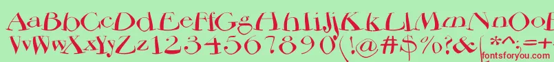 Bodoniflying Font – Red Fonts on Green Background