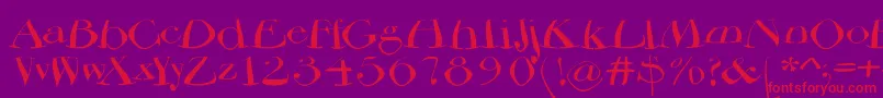 Bodoniflying Font – Red Fonts on Purple Background