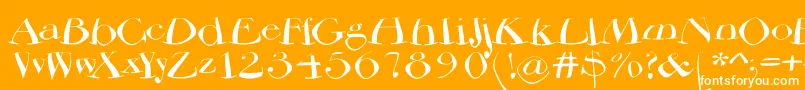 フォントBodoniflying – オレンジの背景に白い文字