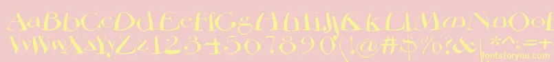 Bodoniflying Font – Yellow Fonts on Pink Background