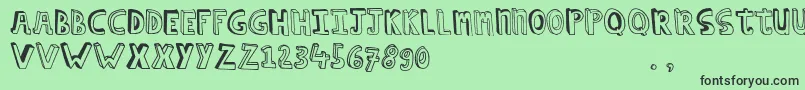 Hcapstrial Font – Black Fonts on Green Background