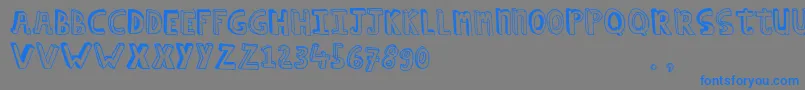 Hcapstrial Font – Blue Fonts on Gray Background