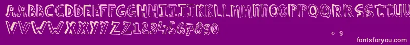 Hcapstrial Font – Pink Fonts on Purple Background