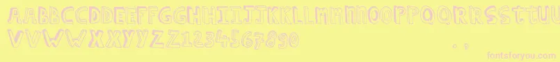 Hcapstrial Font – Pink Fonts on Yellow Background