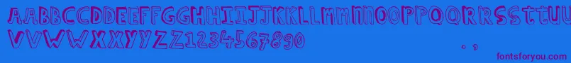 Hcapstrial Font – Purple Fonts on Blue Background