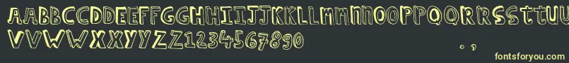 Hcapstrial Font – Yellow Fonts on Black Background