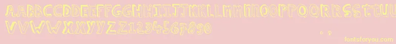 Hcapstrial Font – Yellow Fonts on Pink Background