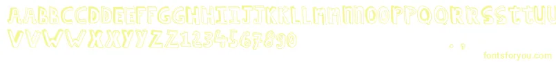 Hcapstrial Font – Yellow Fonts on White Background