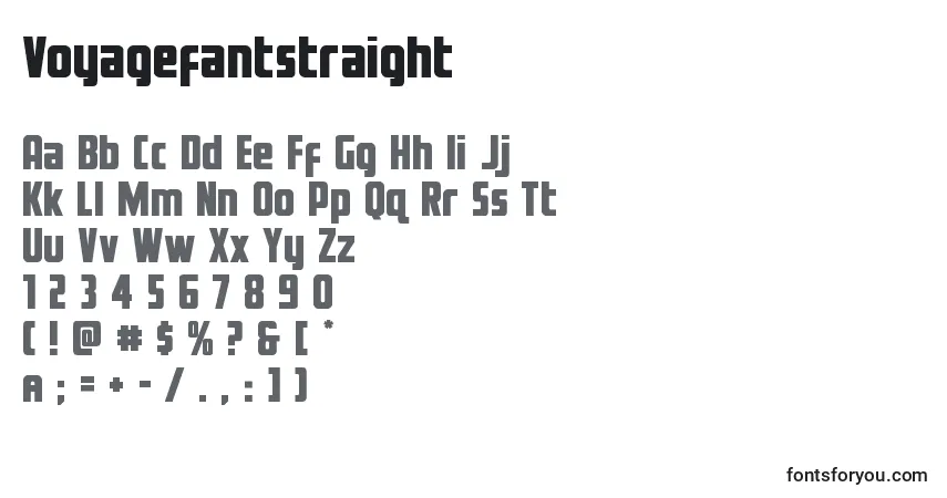 A fonte Voyagefantstraight – alfabeto, números, caracteres especiais