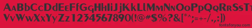 フォントPaqueteSsiBold – 赤い背景に黒い文字