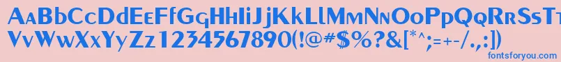 PaqueteSsiBold Font – Blue Fonts on Pink Background