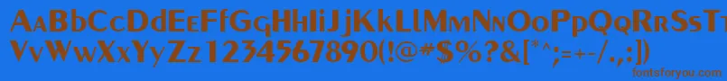 Czcionka PaqueteSsiBold – brązowe czcionki na niebieskim tle