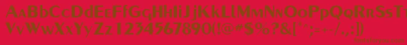 PaqueteSsiBold-Schriftart – Braune Schriften auf rotem Hintergrund