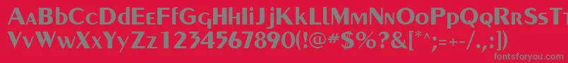 フォントPaqueteSsiBold – 赤い背景に灰色の文字