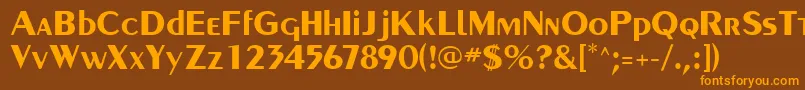 PaqueteSsiBold Font – Orange Fonts on Brown Background