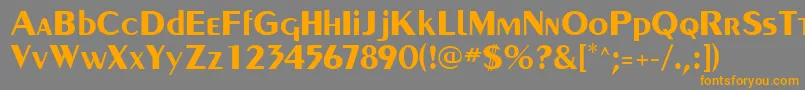 フォントPaqueteSsiBold – オレンジの文字は灰色の背景にあります。