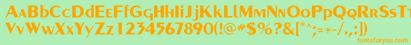 PaqueteSsiBold Font – Orange Fonts on Green Background