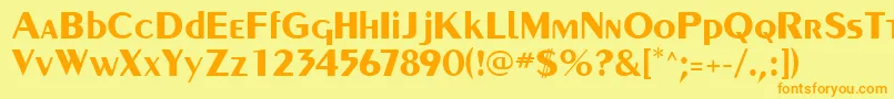 PaqueteSsiBold Font – Orange Fonts on Yellow Background