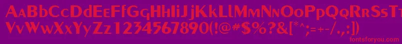 Fonte PaqueteSsiBold – fontes vermelhas em um fundo violeta