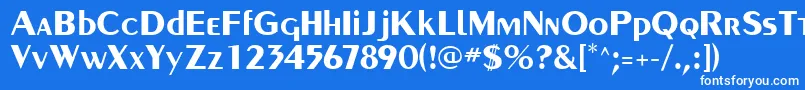 Weitere Informationen zur PaqueteSsiBold-Schriftart PaqueteSsiBold-Schriftart – Weiße Schriften auf blauem Hintergrund
