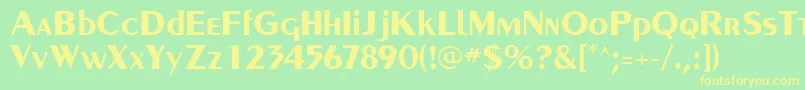 PaqueteSsiBold-Schriftart – Gelbe Schriften auf grünem Hintergrund