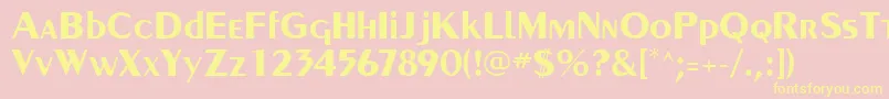 PaqueteSsiBold-Schriftart – Gelbe Schriften auf rosa Hintergrund