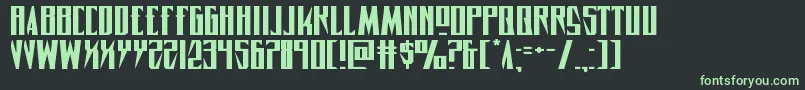 Timberwolfextraexpand2 Font – Green Fonts on Black Background